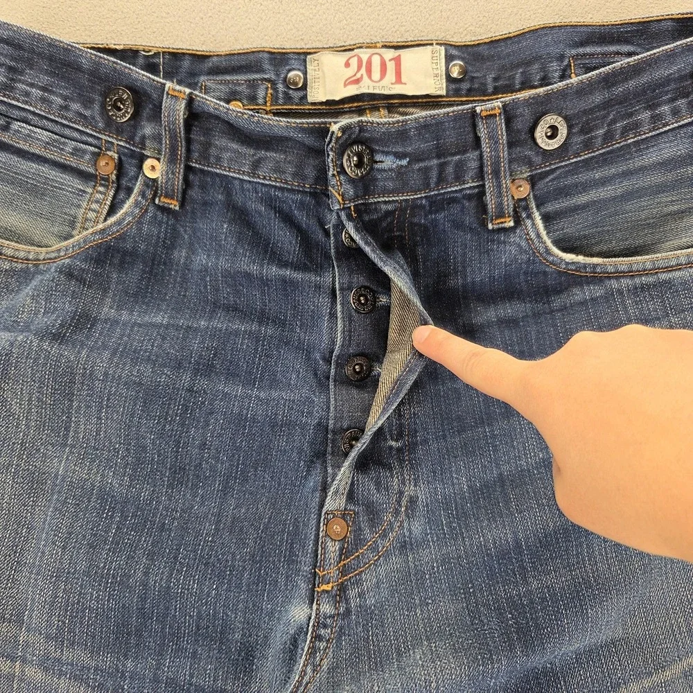 Vintage Levis Engineered Jeans Mens Blue Buckle Back 33x30 Whiskers